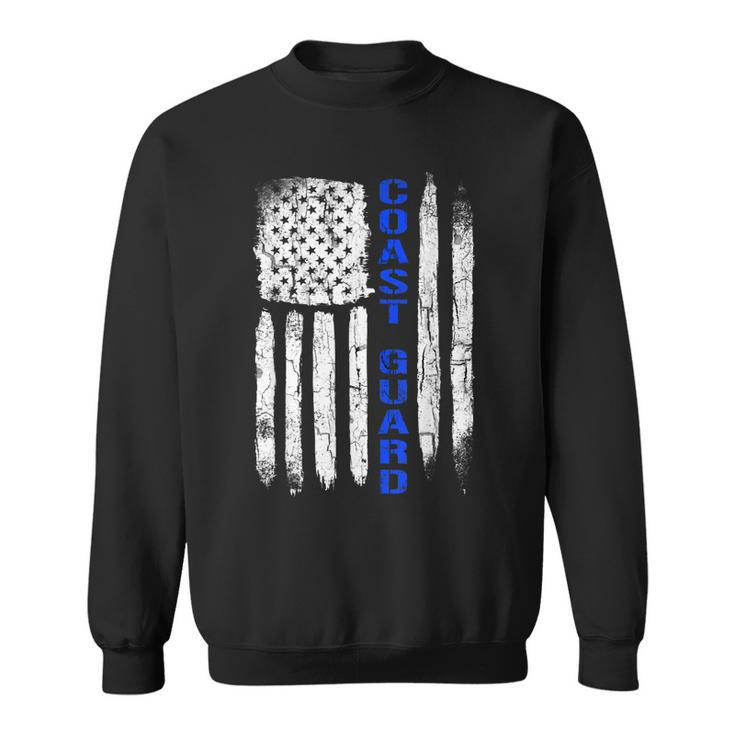 Thin Blue Line Flag American Coast Guard  Sweatshirt