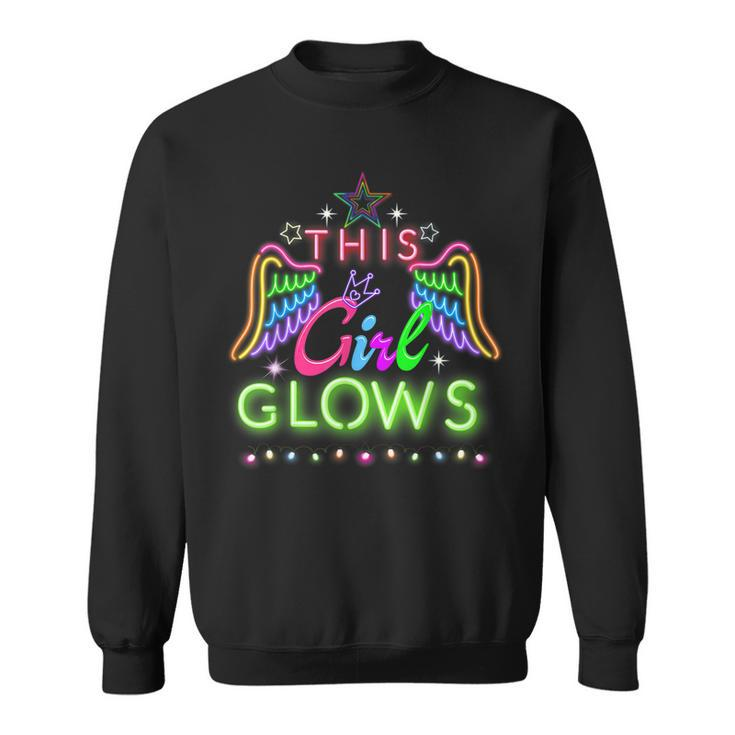 This Girl Glows Lights Glow Party Lover  Sweatshirt