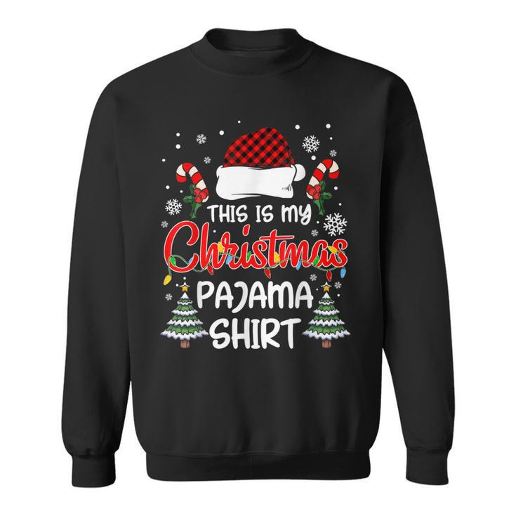 This Is My Christmas Pajama  Xmas Lights Funny Holiday  Men Women Sweatshirt Graphic Print Unisex