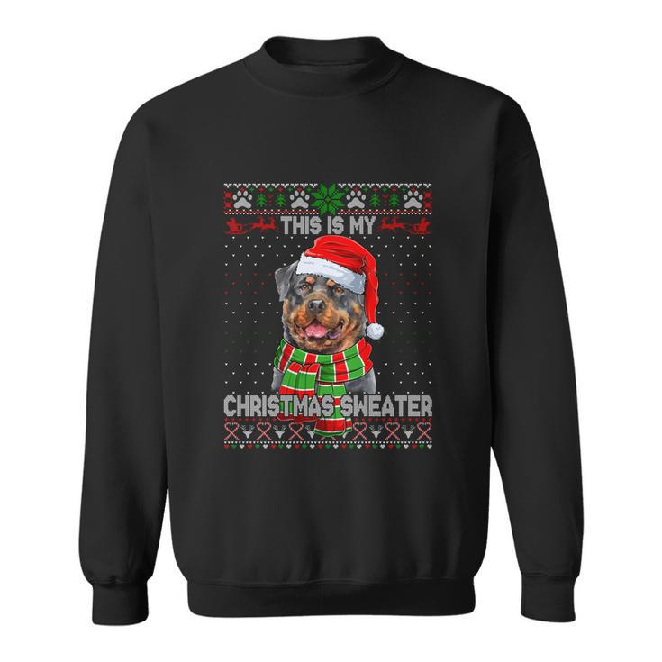 This Is My Christmas Sweater Rottweiler Santa Ugly Xmas Sweatshirt