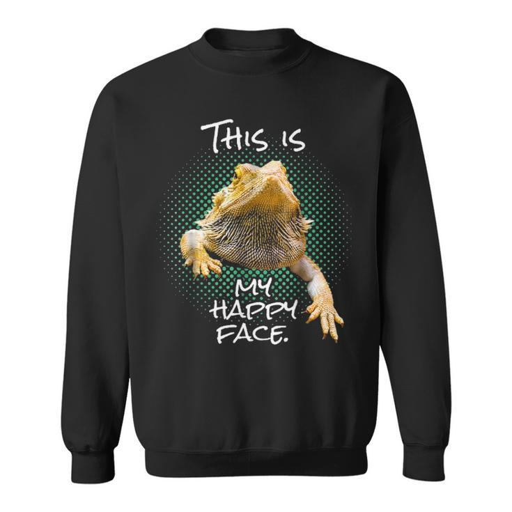 This Is My Happy Face Bearded Dragon Funny Reptile Sweatshirt