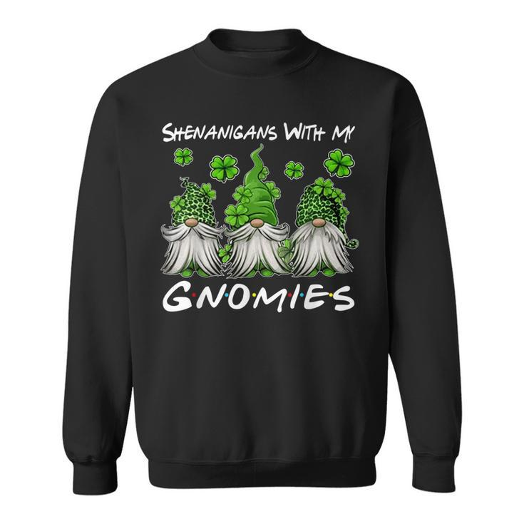 Three Gnomes Shamrock Clover Leopard Bleached St Patrick Day  V2 Sweatshirt