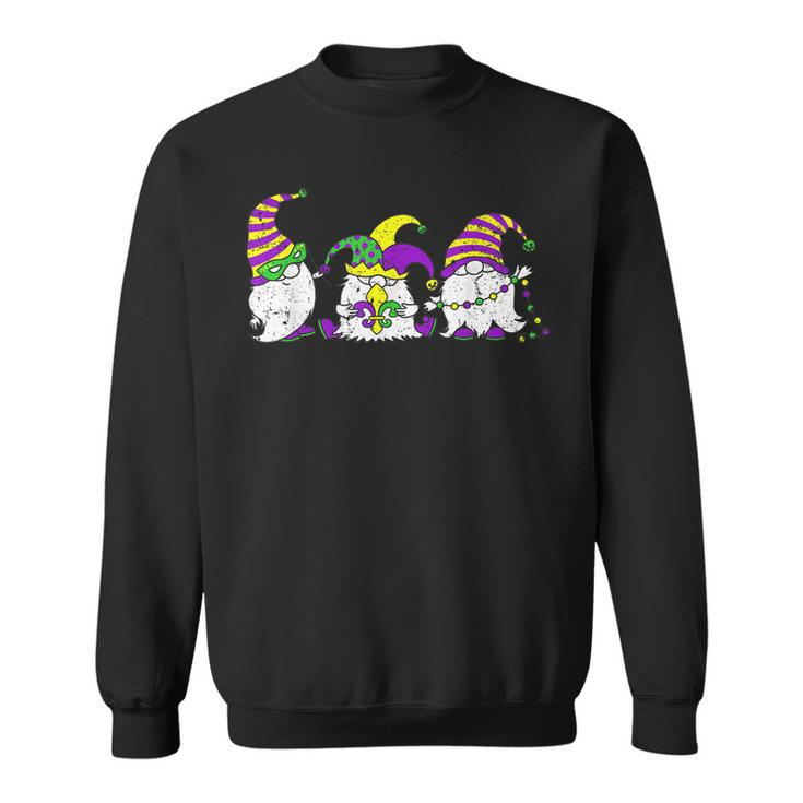 Three Nordic Gnomes Jester Beads Tomte Mardi Gras Carnival  Sweatshirt