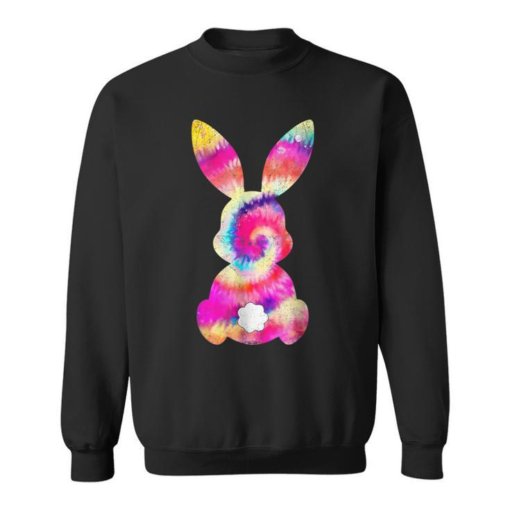 Tie Dye Bunny Rabbit Happy Easter Day Eggs Hunting Outfit  Sweatshirt