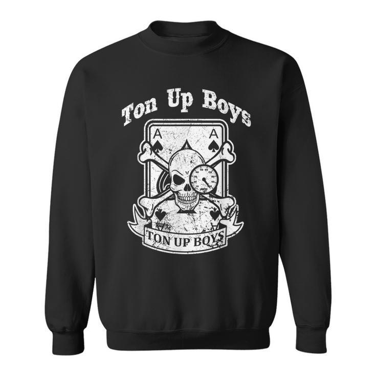 Ton Up Jungen Kultiges Biker-Logo Motorrad 100 Mph Up Sweatshirt