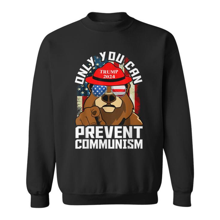 Trump Bear 45 47 Maga 2024 Only You Can Prevent Socialism  Sweatshirt