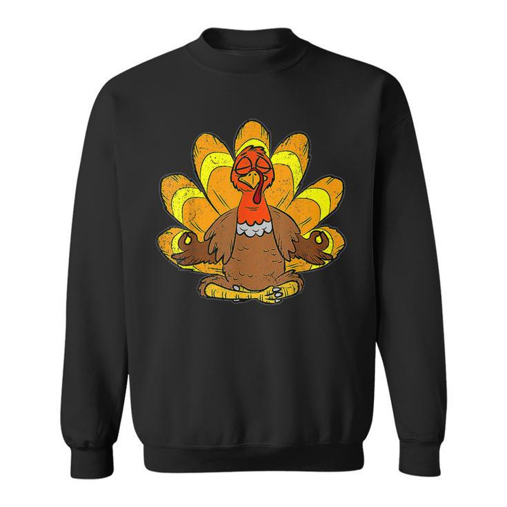 Turkey Yoga Thanksgiving Day Funny Meditating Namaste Fall  V2 Men Women Sweatshirt Graphic Print Unisex