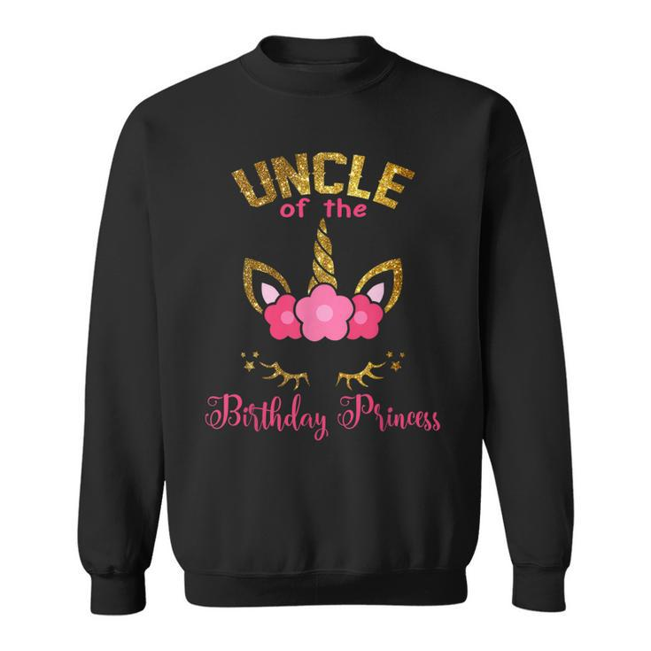 Uncle Of The Birthday Princess Floral Unicorn Sweatshirt