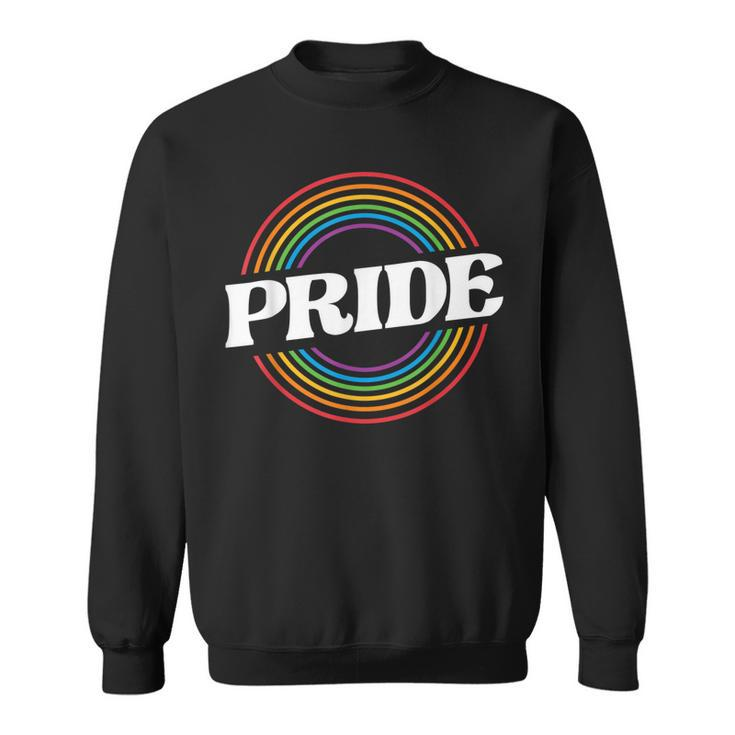 Unisex Schwarzes Sweatshirt, Regenbogen PRIDE Schriftzug, Mode für LGBT+