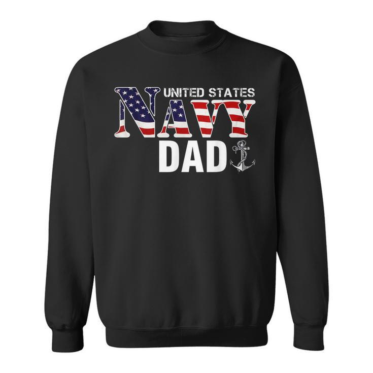 United States Vintage Navy With American Flag For Dad Gift  Sweatshirt