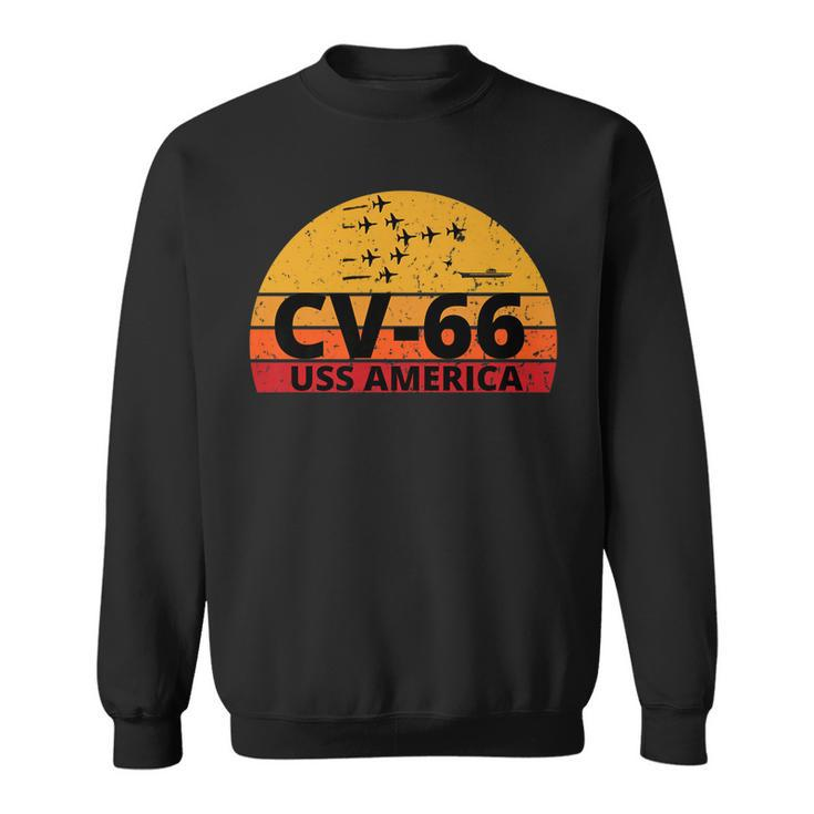 Us Aircraft Carrier Cv-66 Uss America   Sweatshirt
