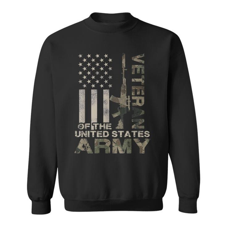 Us Army  | Military Green Camo Flag Retro Design Gift  Men Women Sweatshirt Graphic Print Unisex