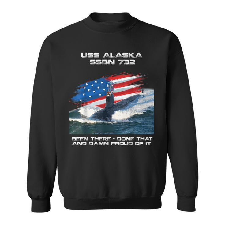 Uss Alaska Ssbn-732 American Flag Submarine Veteran Xmas Sweatshirt