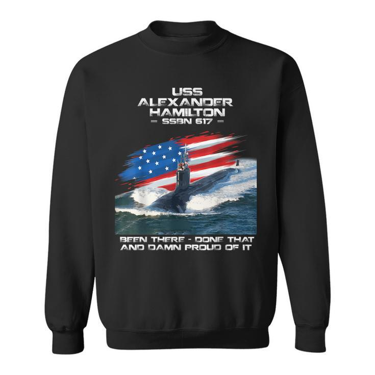 Uss Alexander Hamilton Ssbn-617 American Flag Submarine  Sweatshirt