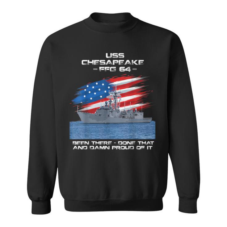 Uss Chesapeake Ffg-64 Class Frigate American Flag Veteran Sweatshirt ...