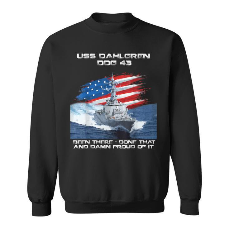 Uss Dahlgren Ddg-43 Destroyer Ship Usa Flag Veteran Day Xmas Sweatshirt