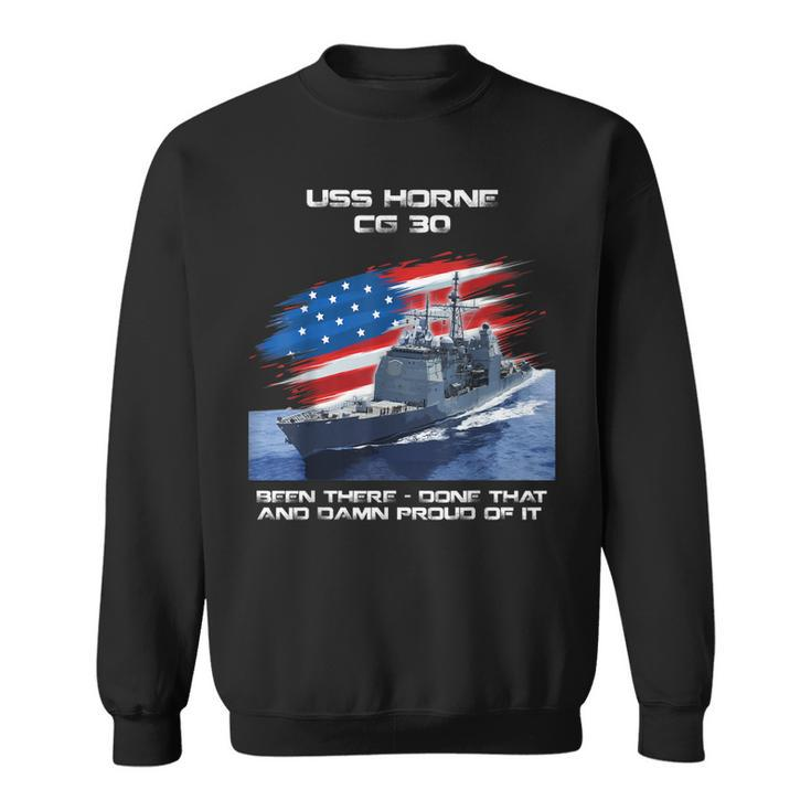 Uss Horne Cg-30 Class Cruiser American Flag Veteran Xmas  Sweatshirt