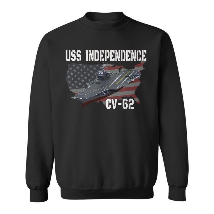 USS Independence CV-62 Embroidered Baseball Cap - Black Twill Adjustable Hat - View #11