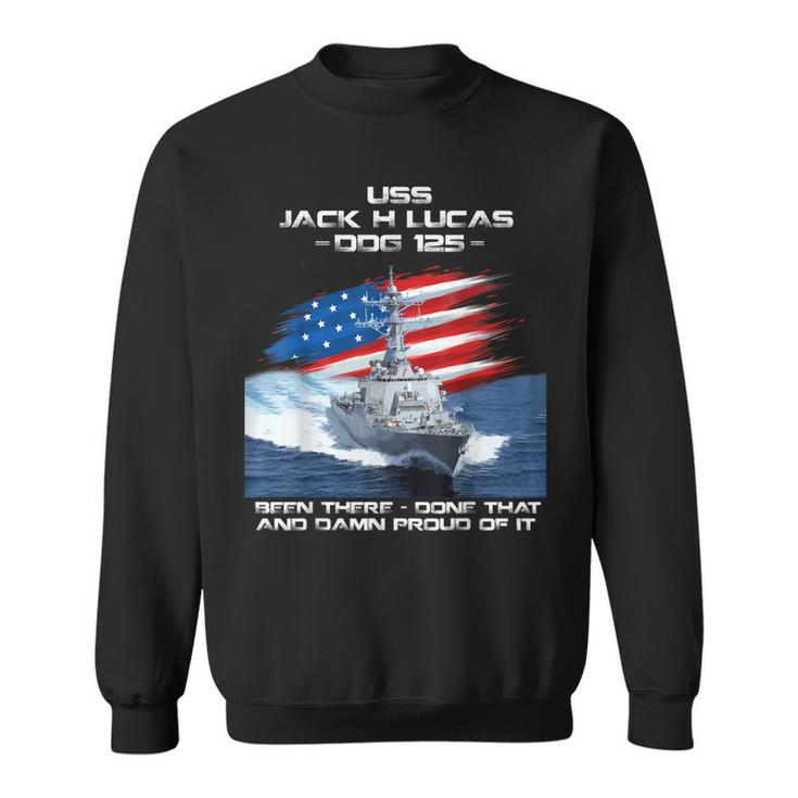 Uss Jack H Lucas Ddg-125 Destroyer Ship Usa Flag Veteran Day  Sweatshirt