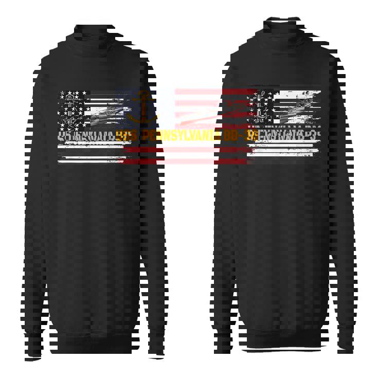 Uss Pennsylvania Bb-38 Ww2 Battleship Warship Veteran Father  Sweatshirt