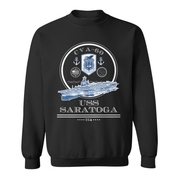 Uss Saratoga Cva-60 Naval Ship Military Aircraft Carrier   Sweatshirt
