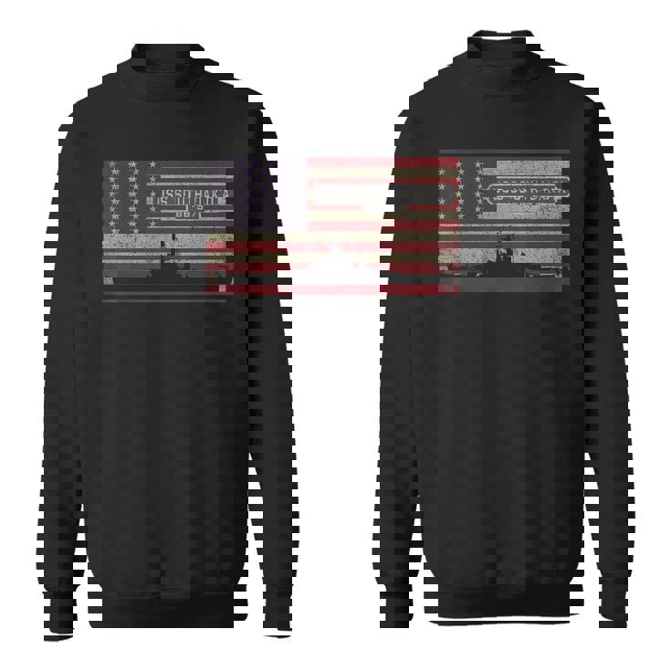 Uss South Dakota Bb-57 Ww2 Battleship Usa American Flag Sweatshirt
