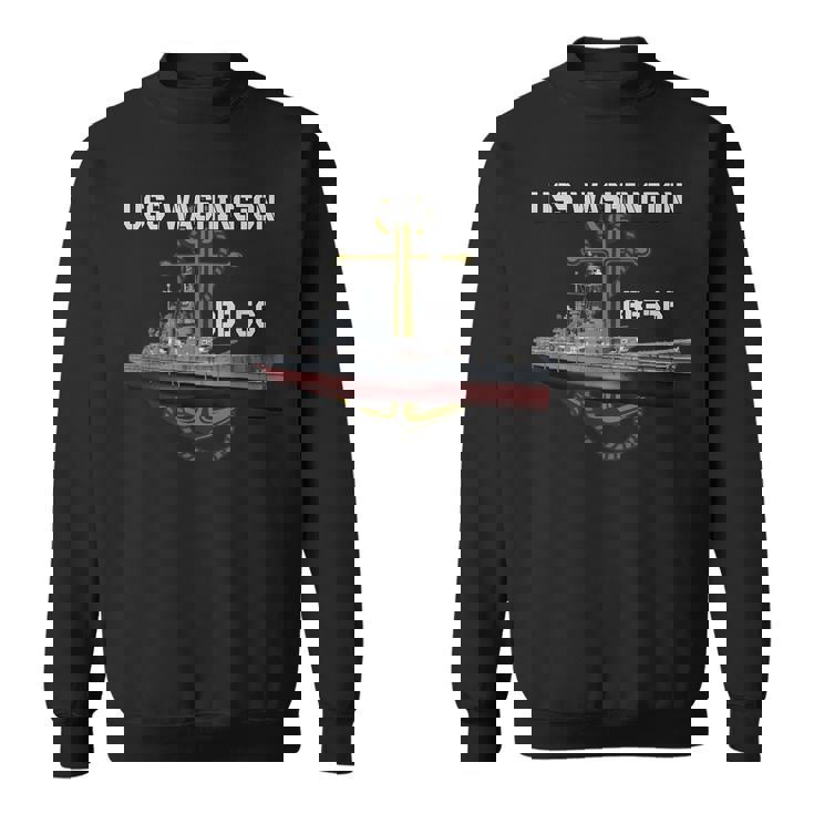 Uss Washington Bb-56 Battleship Ww2 American Warship Veteran  Sweatshirt