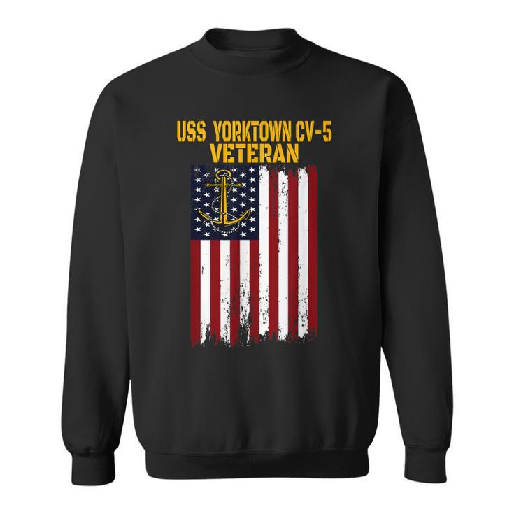 Uss Yorktown Cv-5 Aircraft Carrier Veterans Day Dad Grandpa  Sweatshirt