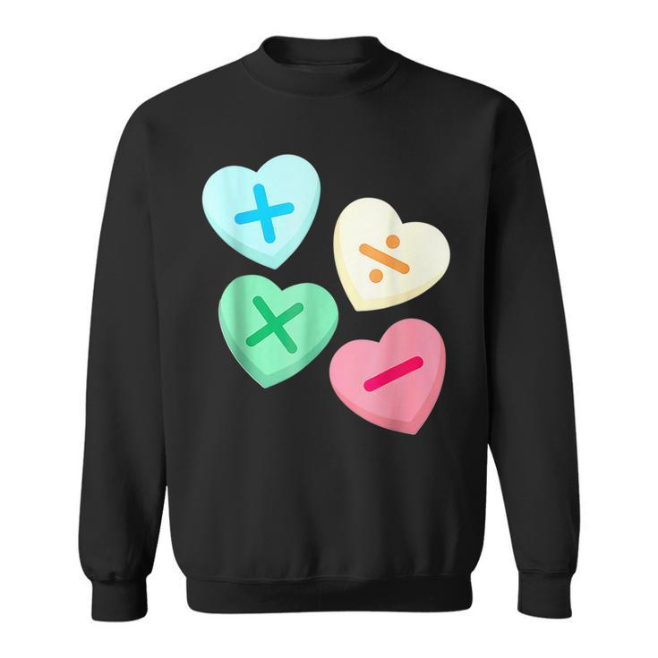 Valentines Day Hearts With Math Symbols  Sweatshirt