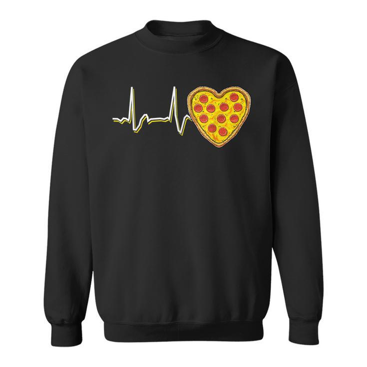 Valentines Day Pizza Heart Beat Heart Funny Pizza Lovers Sweatshirt
