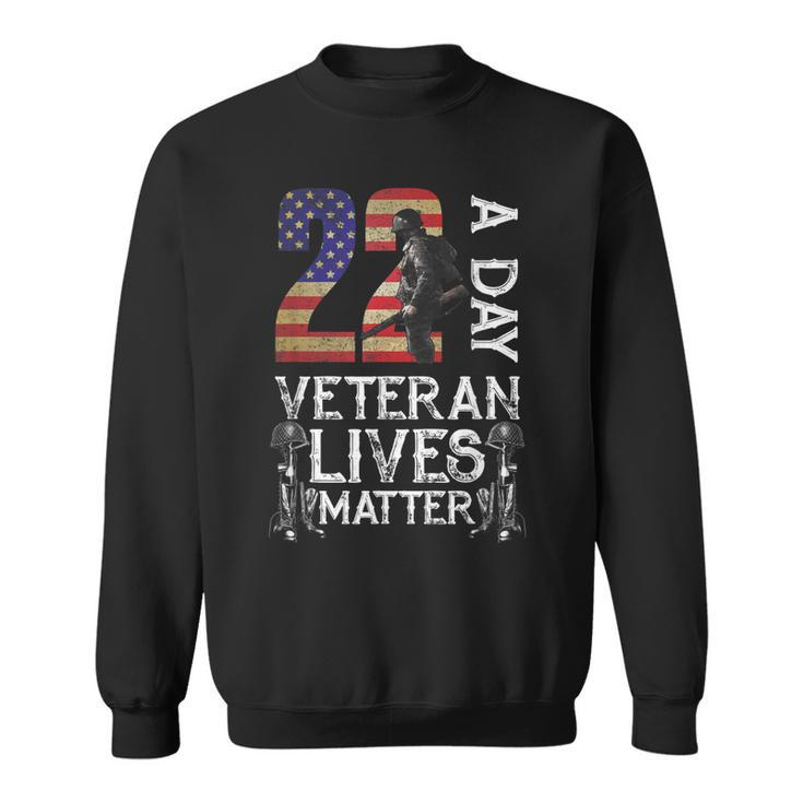 Veteran Matter Suicide Awareness Veteran 22 Day Usa Flag Sweatshirt