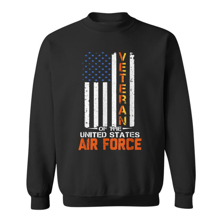 Veteran Of The United States Air Force Usaf Retro Us Flag  Sweatshirt