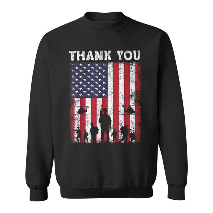 Veterans Day Thank You Veterans Usa Flag Patriotic  V3 Sweatshirt