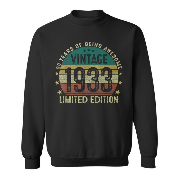Vintage 1933 90 Years Old 90Th Birthday Gifts For Men Sweatshirt