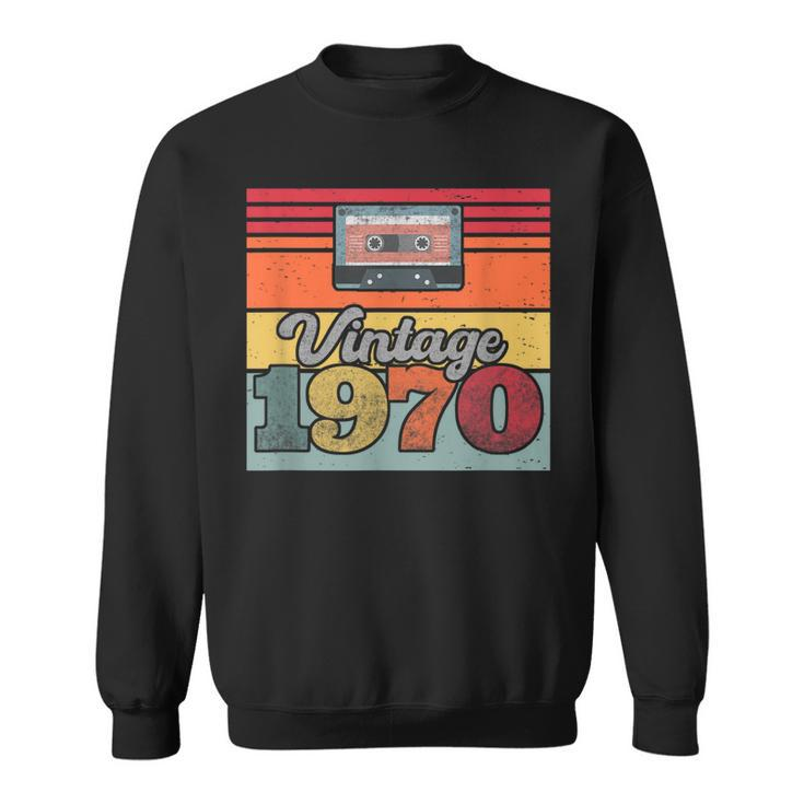 Vintage 1970 Retro Sunset Cassette  Sweatshirt