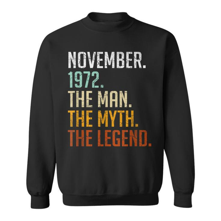 Vintage 1972 Mann Mythos Legende Sweatshirt zum 50. Geburtstag