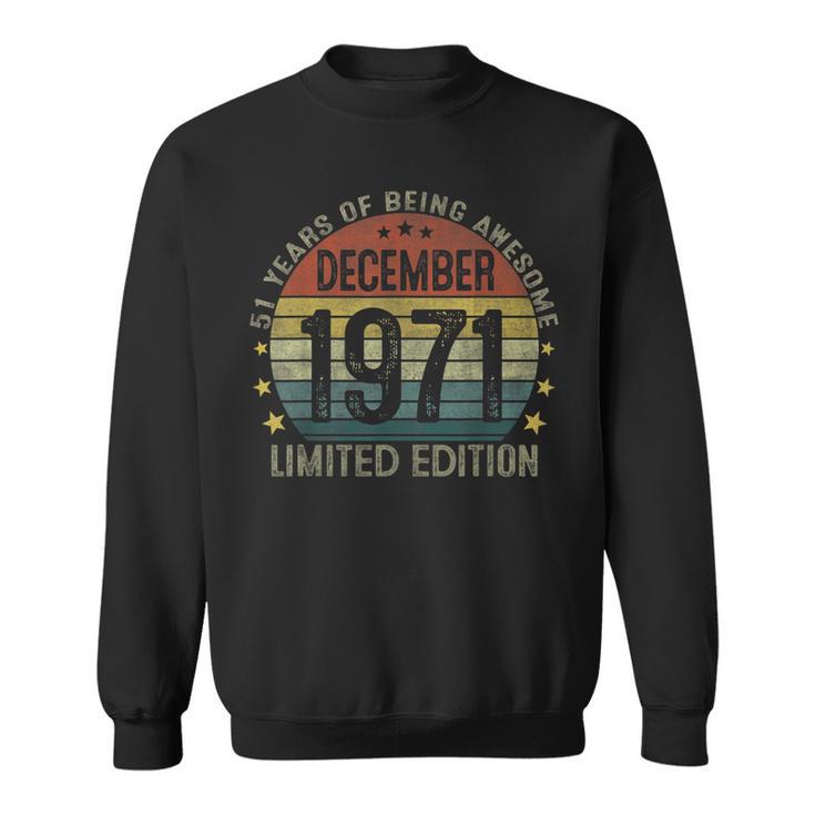 Vintage 51 Geburtstag Dezember 1971 51 Jahre Alt Geschenke Sweatshirt