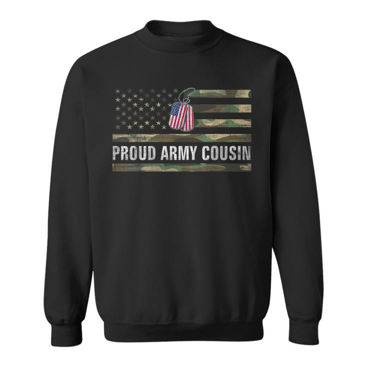 Vintage American Flag Proud Army Cousin Veteran Day Gift  Sweatshirt