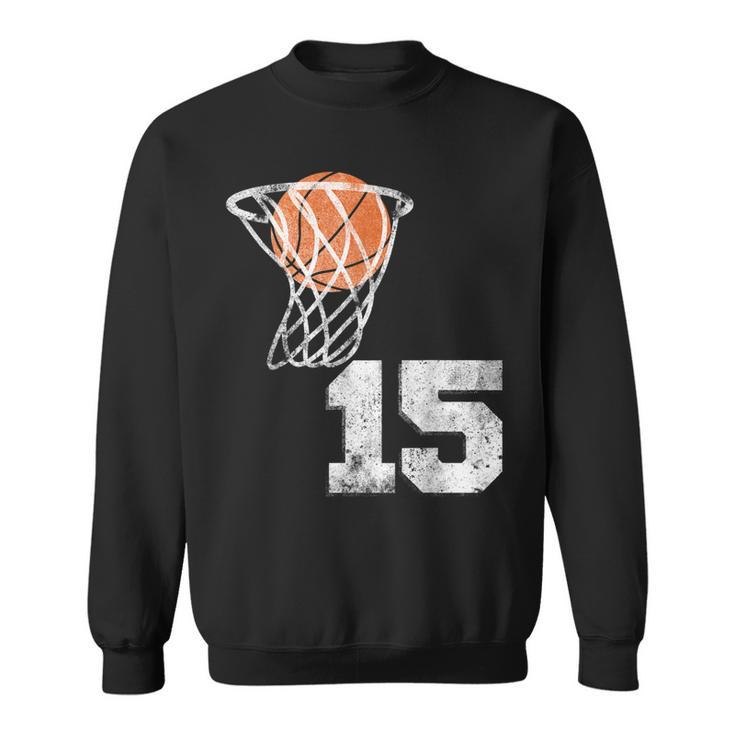Vintage Basketball Trikot Nummer 15 Spieler Nummer Sweatshirt