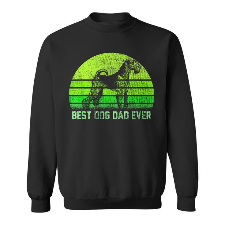 Vintage Best Airedale Terrier Dog Dad Ever Silhouette Sunset Sweatshirt