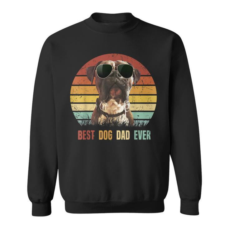 Vintage Best Dog Dad Ever Boxer Dog  Fathers Day Gifts Gift For Mens Sweatshirt