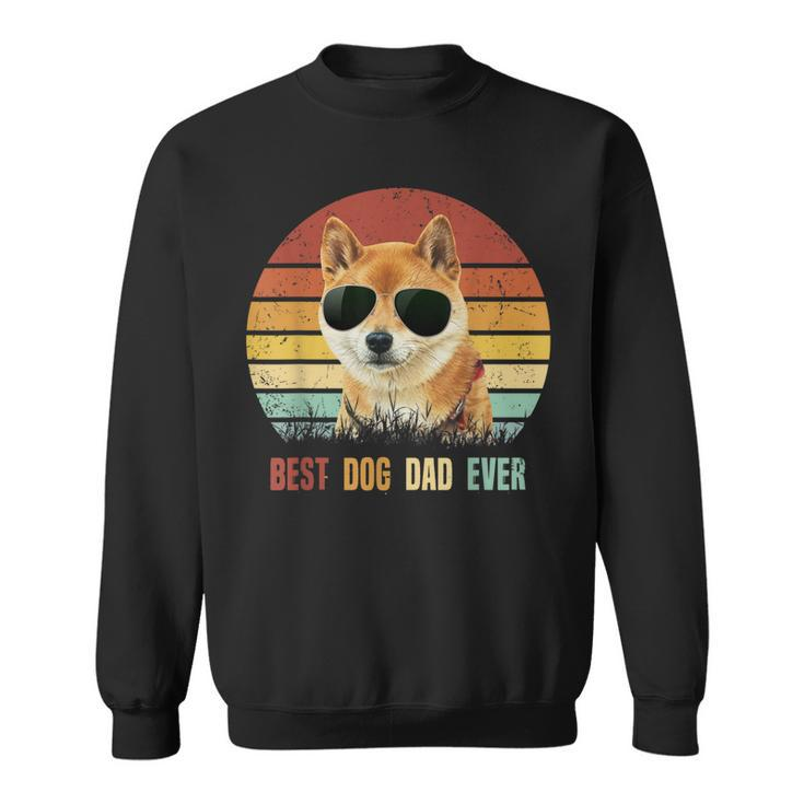 Vintage Best Dog Dad Ever Shiba Inu  Fathers Day Gifts Gift For Mens Sweatshirt