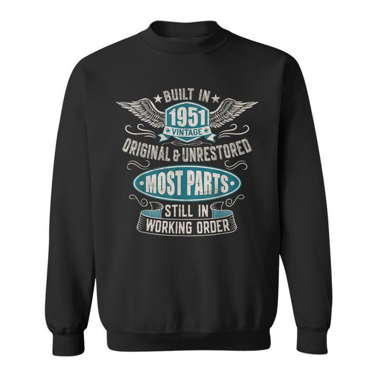 Vintage Birthday Born In 1951 Built In The 50S Men Women Sweatshirt Graphic Print Unisex