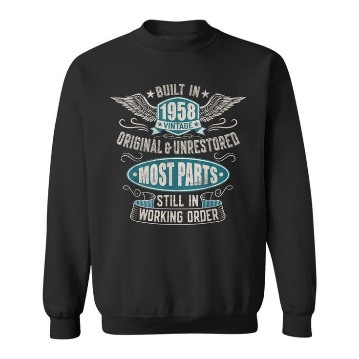 Vintage Birthday Born In 1958 Built In The 50S Men Women Sweatshirt Graphic Print Unisex