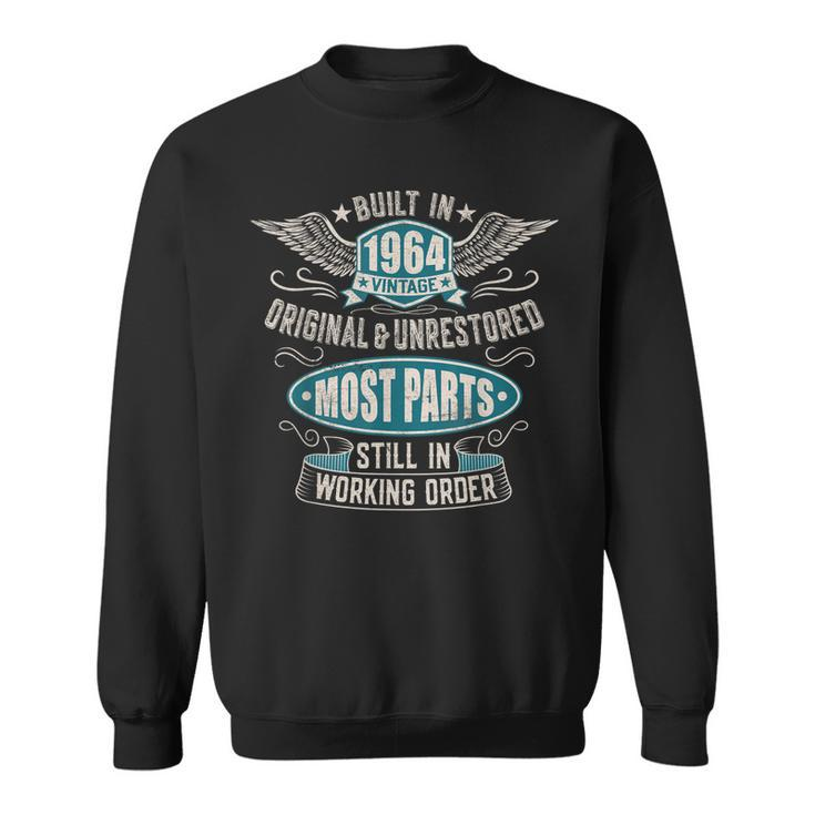 Vintage Birthday Born In 1964 Built In The 60S Men Women Sweatshirt Graphic Print Unisex