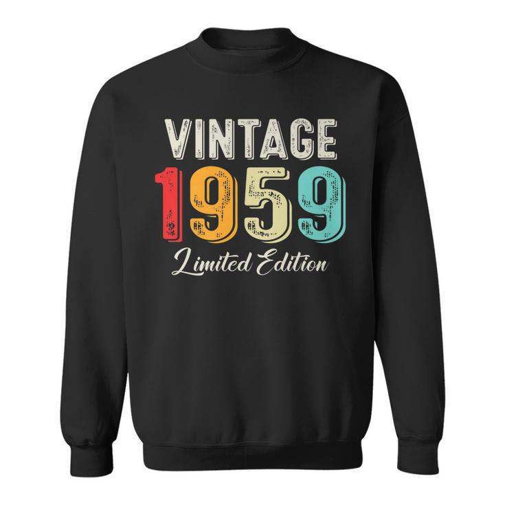 Vintage Born In 1959 Birthday Year Party Wedding Anniversary   Sweatshirt