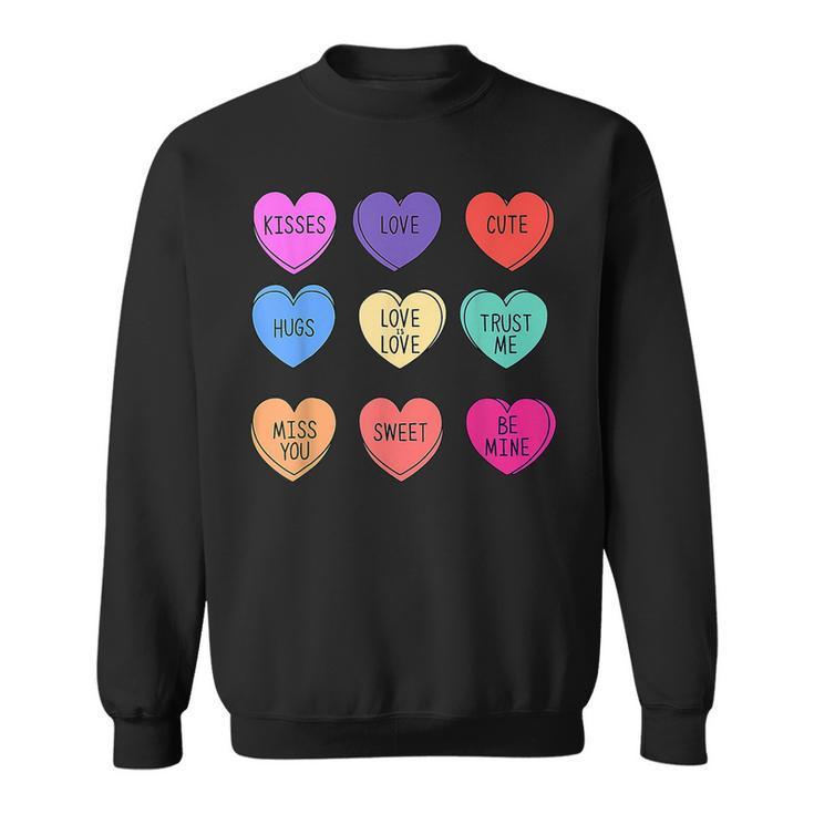 Vintage Candy Anti Valentine Conversation Hearts Sarcasm Fun  Men Women Sweatshirt Graphic Print Unisex