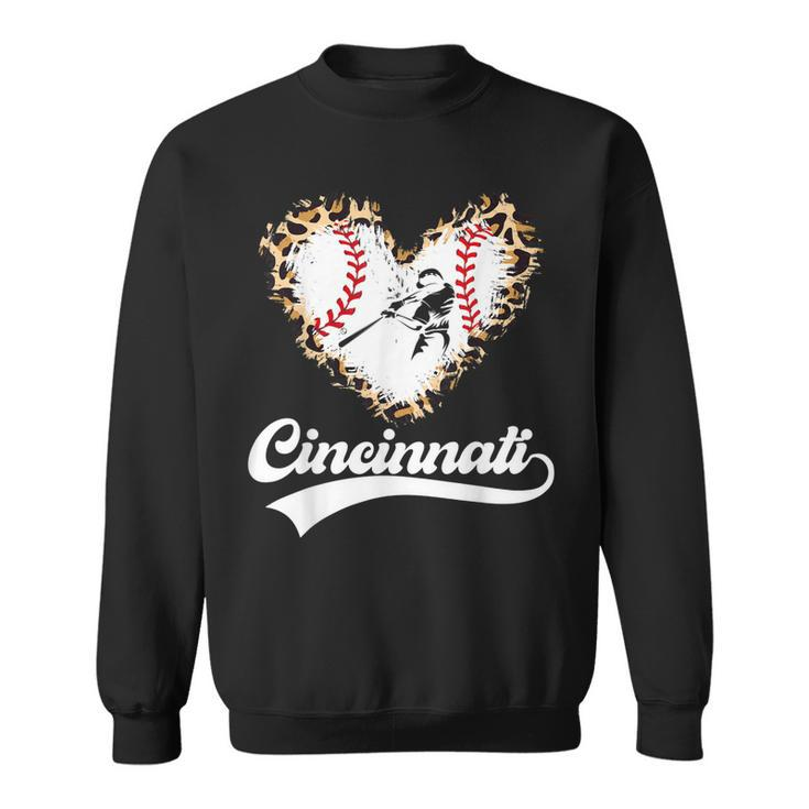 Vintage Cincinnati City Baseball Lovers Baseball Fans  Sweatshirt