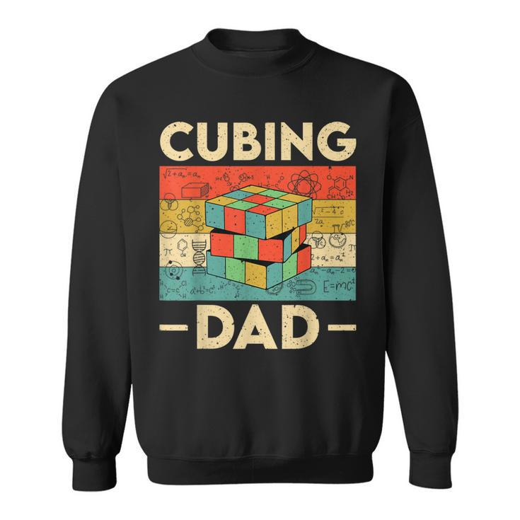 Vintage Cubing Dad Funny Speedcubing Math Lovers  Sweatshirt