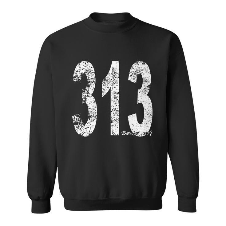 Vintage Detroit Area Code 313 Men Women Sweatshirt Graphic Print Unisex